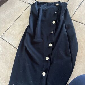 Elegant Black Button-Down Skirt